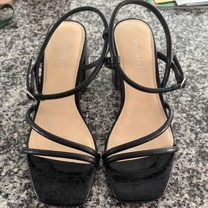 Nine West Black Strappy Heels